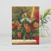 Kerstpiano budget mini feestdagenkaart (Staand voorkant)