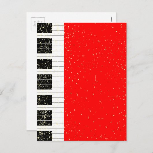 Kerstpiano Feestdagenkaart (Voorkant / Achterkant)