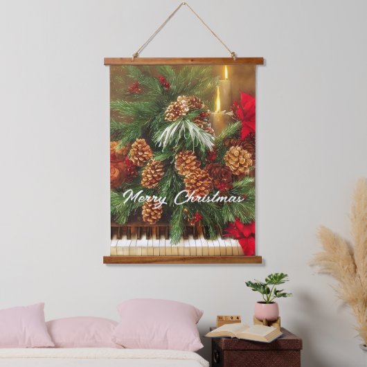 kerstpiano hangend wandkleed (Slaapkamer)