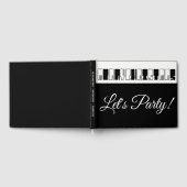 Kerstpiano Keys Typografie Zwart-wit Gastenboek (Volledig)