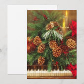 Kerstpianolenmini Feestdagenkaart (Voorkant / Achterkant)