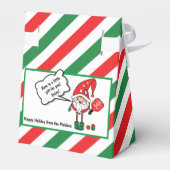 Kerstpickleball-dwergen, aangepaste teksttent bedankdoosjes (Achterkant)