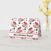 Kerstpickleball gevouwen groet kaart (Gele Bloem)