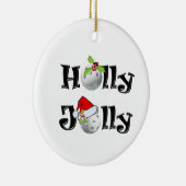 Kerstpickleball Holly Jolly Keramisch Ornament (Rechts)