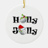 Kerstpickleball Holly Jolly Keramisch Ornament (Voorkant)