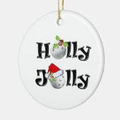 Kerstpickleball Holly Jolly Keramisch Ornament (Links)