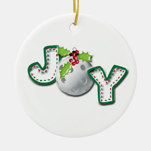 Kerstpickleball Joy Keramisch Ornament (Voorkant)