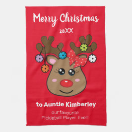 Kerstpickleball met rendiermeisje Kitchen naar Theedoek