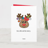 Kerstpickleball Reindeer gevouwen Kaart (Achterkant)