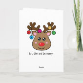 Kerstpickleball Reindester Kaart (Achterkant)