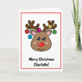 Kerstpickleball Reindester Kaart (Voorkant)