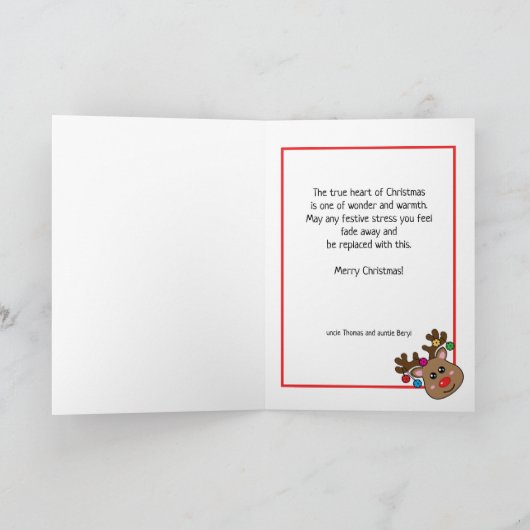 Kerstpickleball Reindester Kaart (Binnen)