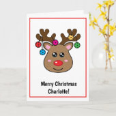 Kerstpickleball Reindester Kaart (Gele Bloem)