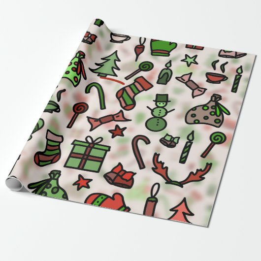  kerstpictogram cadeaupapier (Uitgerold)