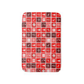 Kerstpictogram Red Squares Holiday Art Klassiek Badmat (Voorkant Verticaal)