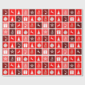 Kerstpictogram Red Squares Holiday Art Klassiek Cadeaupapier (Vlak)
