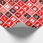 Kerstpictogram Red Squares Holiday Art Klassiek Cadeaupapier (Hoek)