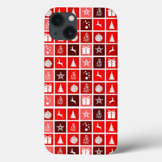 Kerstpictogram Red Squares Holiday Art Klassiek Case-Mate iPhone Case (Achterkant)