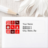 Kerstpictogram Red Squares Holiday Art Klassiek Etiket (Insitu)