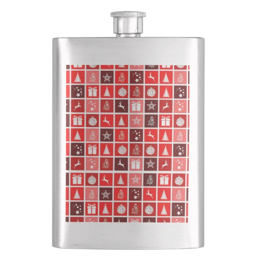 Kerstpictogram Red Squares Holiday Art Klassiek Flacon (Voorkant)