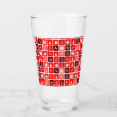 Kerstpictogram Red Squares Holiday Art Klassiek Glas (Voorkant)