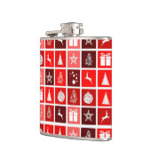 Kerstpictogram Red Squares Holiday Art Klassiek Heupfles (Links)
