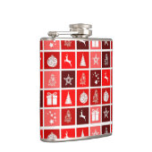 Kerstpictogram Red Squares Holiday Art Klassiek Heupfles (Rechts)
