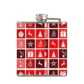 Kerstpictogram Red Squares Holiday Art Klassiek Heupfles (Achterkant)