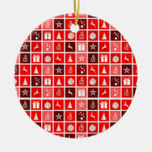 Kerstpictogram Red Squares Holiday Art Klassiek Keramisch Ornament (Voorkant)