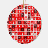 Kerstpictogram Red Squares Holiday Art Klassiek Keramisch Ornament (Links)
