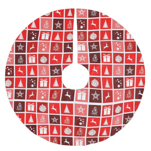 Kerstpictogram Red Squares Holiday Art Klassiek Kerstboom Rok (Voorkant)