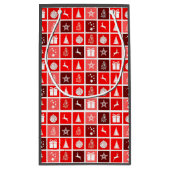 Kerstpictogram Red Squares Holiday Art Klassiek Klein Cadeauzakje (Achterkant)