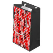 Kerstpictogram Red Squares Holiday Art Klassiek Klein Cadeauzakje (Achterkant Gekanteld)