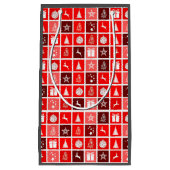 Kerstpictogram Red Squares Holiday Art Klassiek Klein Cadeauzakje (Voorkant)