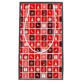 Kerstpictogram Red Squares Holiday Art Klassiek Klein Cadeauzakje