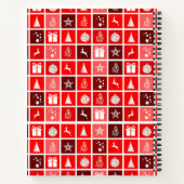 Kerstpictogram Red Squares Holiday Art Klassiek Notitieboek (Achterkant)