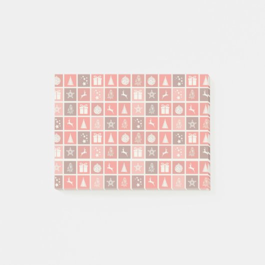 Kerstpictogram Red Squares Holiday Art Klassiek Post-it® Notes (Voorkant)