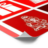 Kerstpictogram Red Squares Holiday Art Klassiek Poster (Hoek)