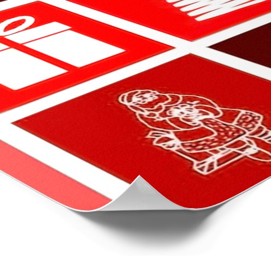 Kerstpictogram Red Squares Holiday Art Klassiek Poster (Hoek)