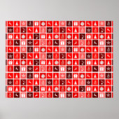 Kerstpictogram Red Squares Holiday Art Klassiek Poster (Voorkant)