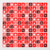 Kerstpictogram Red Squares Holiday Art Klassiek Raamsticker (Vel)