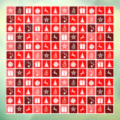 Kerstpictogram Red Squares Holiday Art Klassiek Raamsticker (Vel 3)