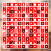 Kerstpictogram Red Squares Holiday Art Klassiek Raamsticker (Vel 2)