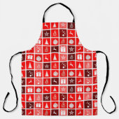 Kerstpictogram Red Squares Holiday Art Klassiek Schort (Voorkant)