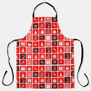 Kerstpictogram Red Squares Holiday Art Klassiek Schort