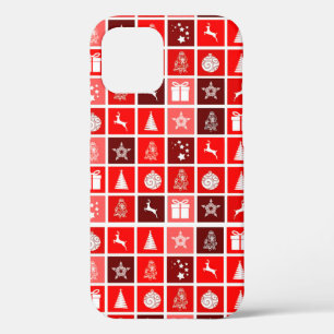Kerstpictogram Rode Vierkanten Vakantiekunst Klass Case-Mate iPhone Case