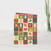 kerstpictogramontwerp, seizoensarbeider bedankkaart (Achterkant)