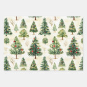 Kerstpijnbomen grillig inpakpapier vel (Voorkant 3)