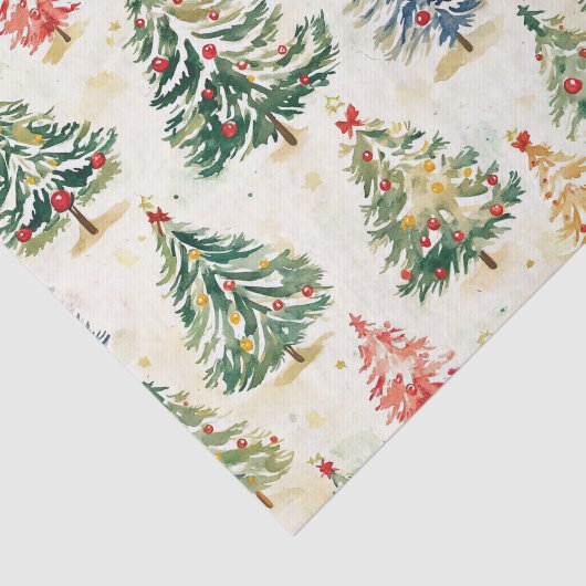 Kerstpijnbomen kleurrijk patroon tissuepapier (Detail)