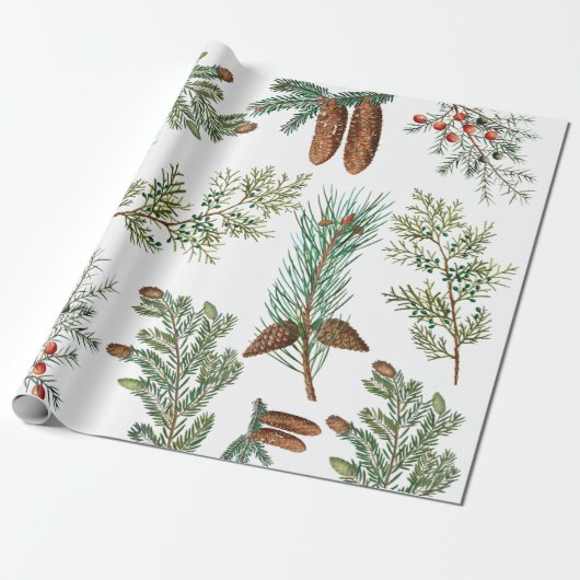 kerstpijnbomen met naaldbeschermer cadeaupapier (Uitgerold)